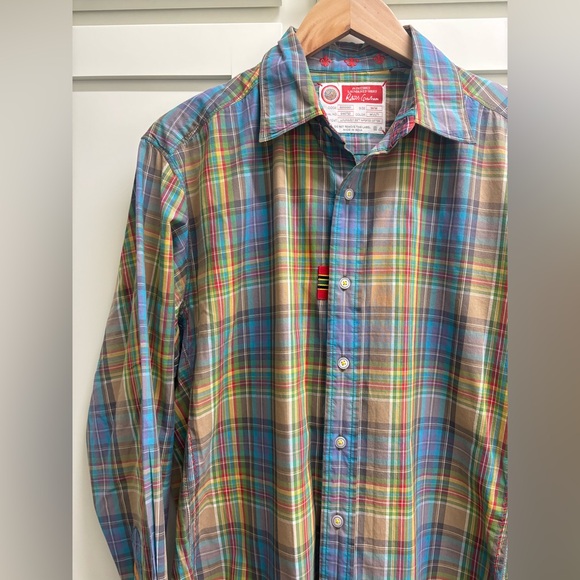 Robert Graham Mens Size M Freshly Laundered Shirt Plaid Button Front Multi Blue - Picture 3 of 9